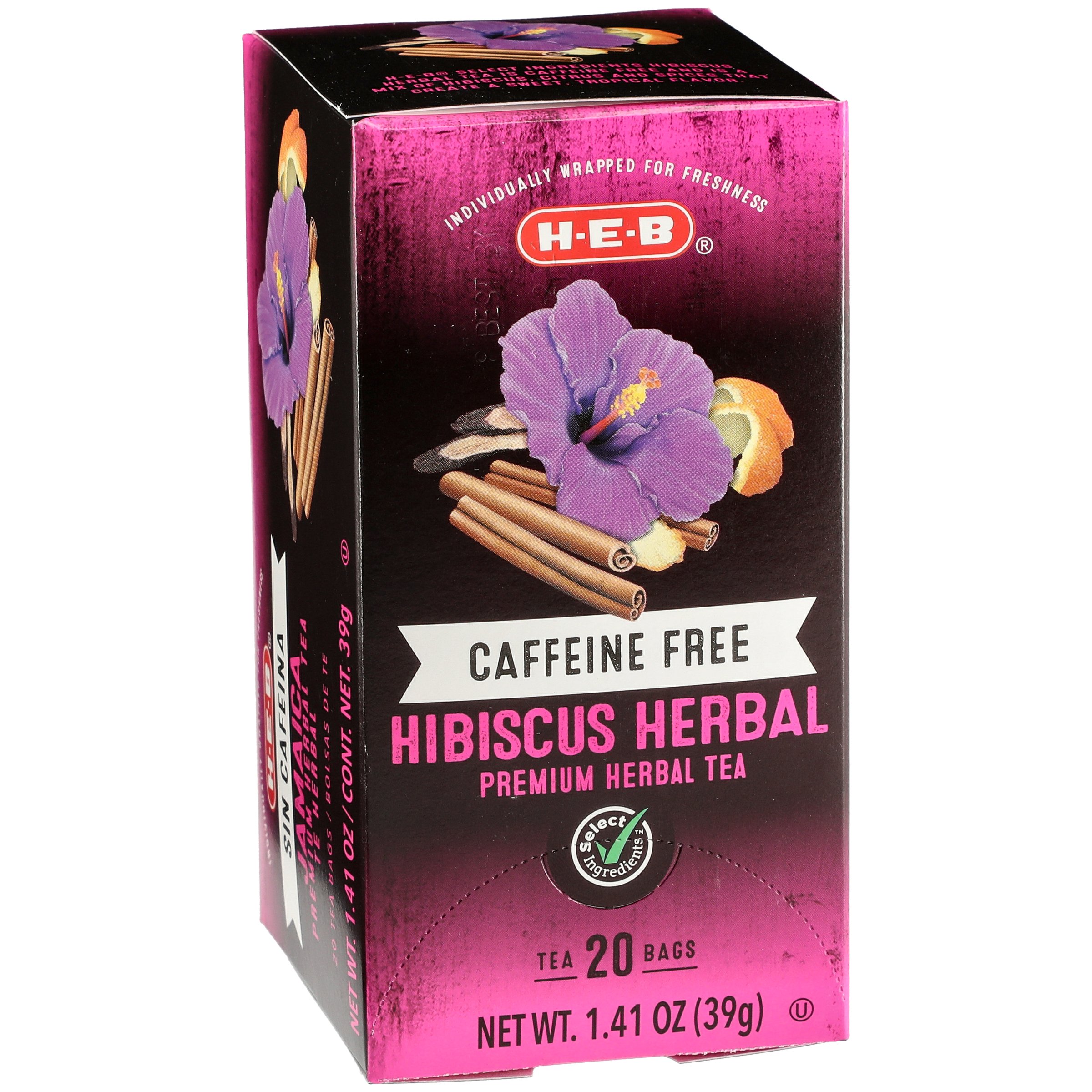 H E B Select Ingredients Caffeine Free Hibiscus Herbal Tea Bags Shop Tea At H E B