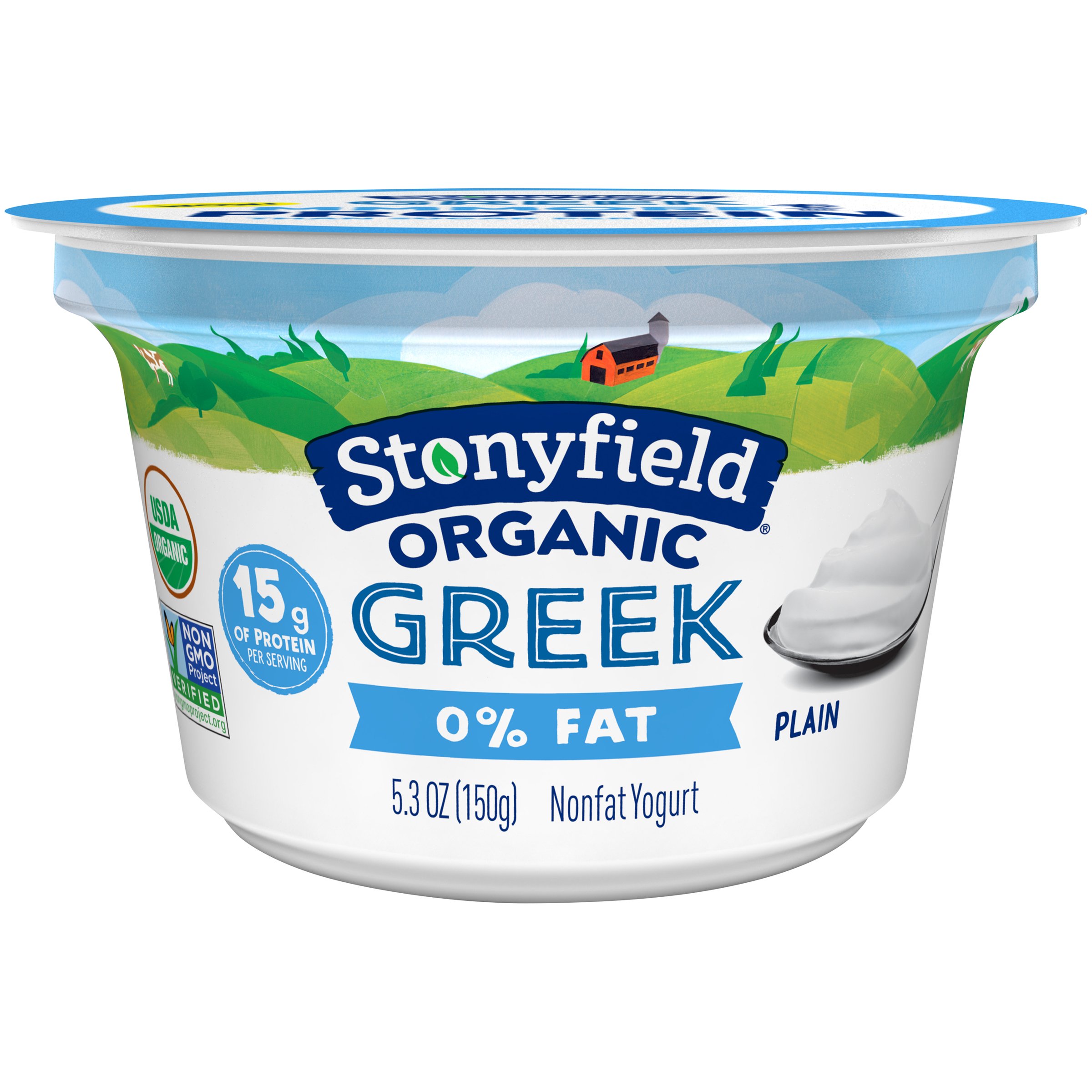 Stonyfield Organic NonFat Plain Greek Yogurt Shop Yogurt at HEB