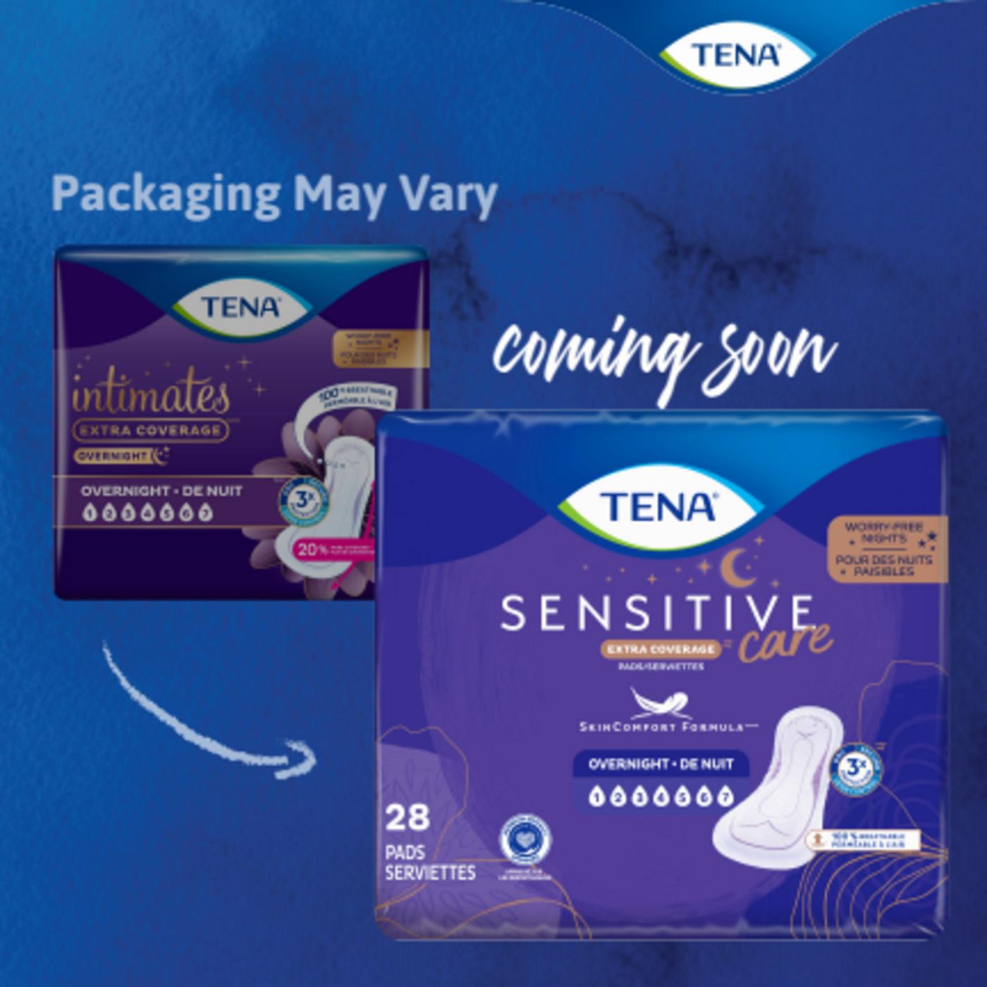 Tena Sensitive Care Extra Coverage Overnight Pads; image 9 of 9