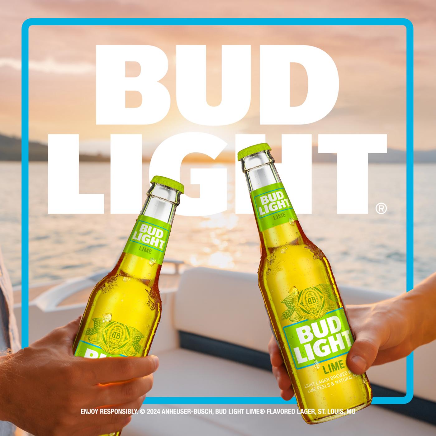 Bud Light Lime Lager Beer Bottles, 6 pack; image 3 of 5