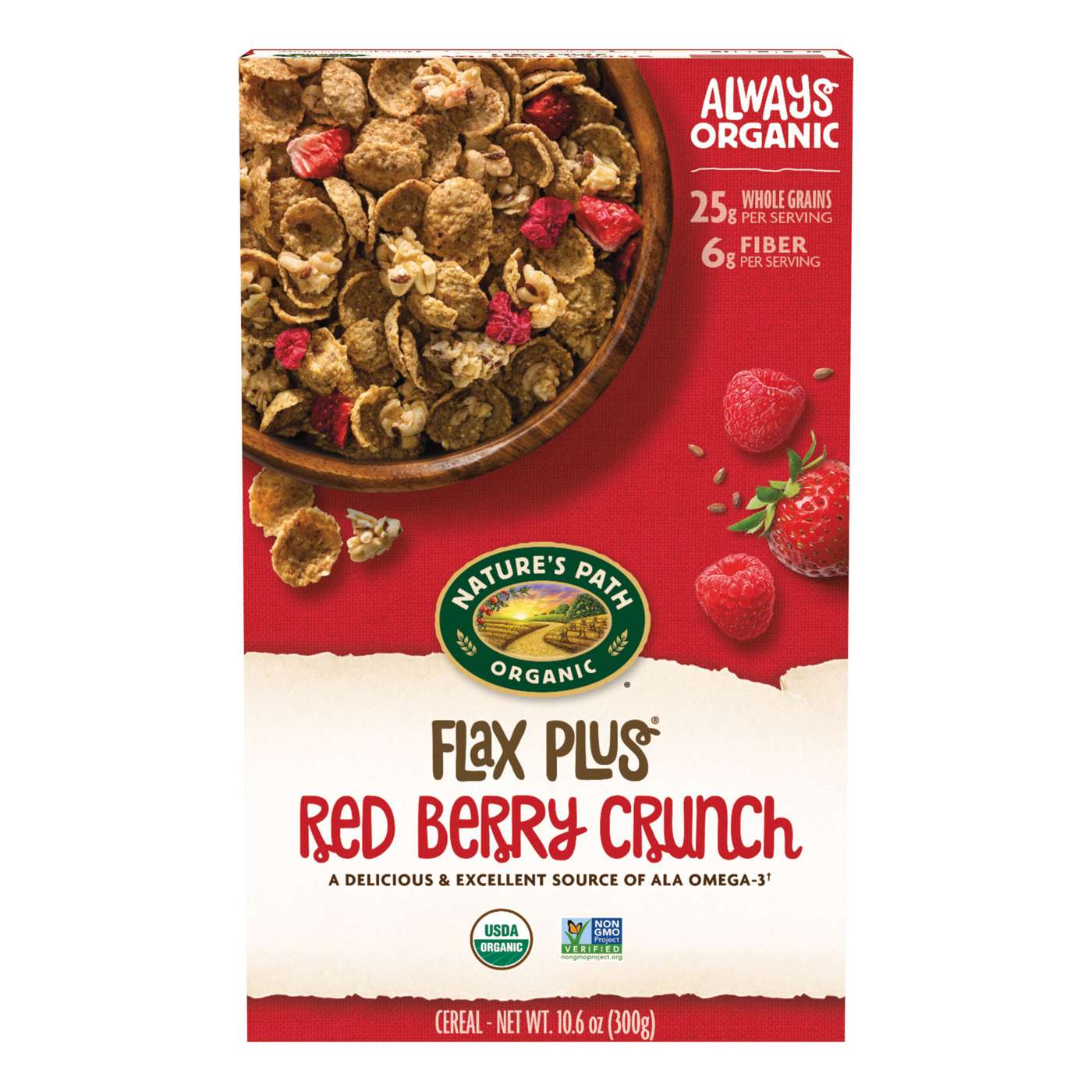 Nature's Path Organic Flax Plus Red Berry Crunch Cereal; image 1 of 6