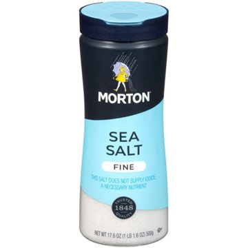 Morton Fine Sea Salt, 17.6 oz
