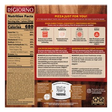 DiGiorno Hand Tossed Crust Four Cheese Frozen Personal Size Pizza, 9.2 oz