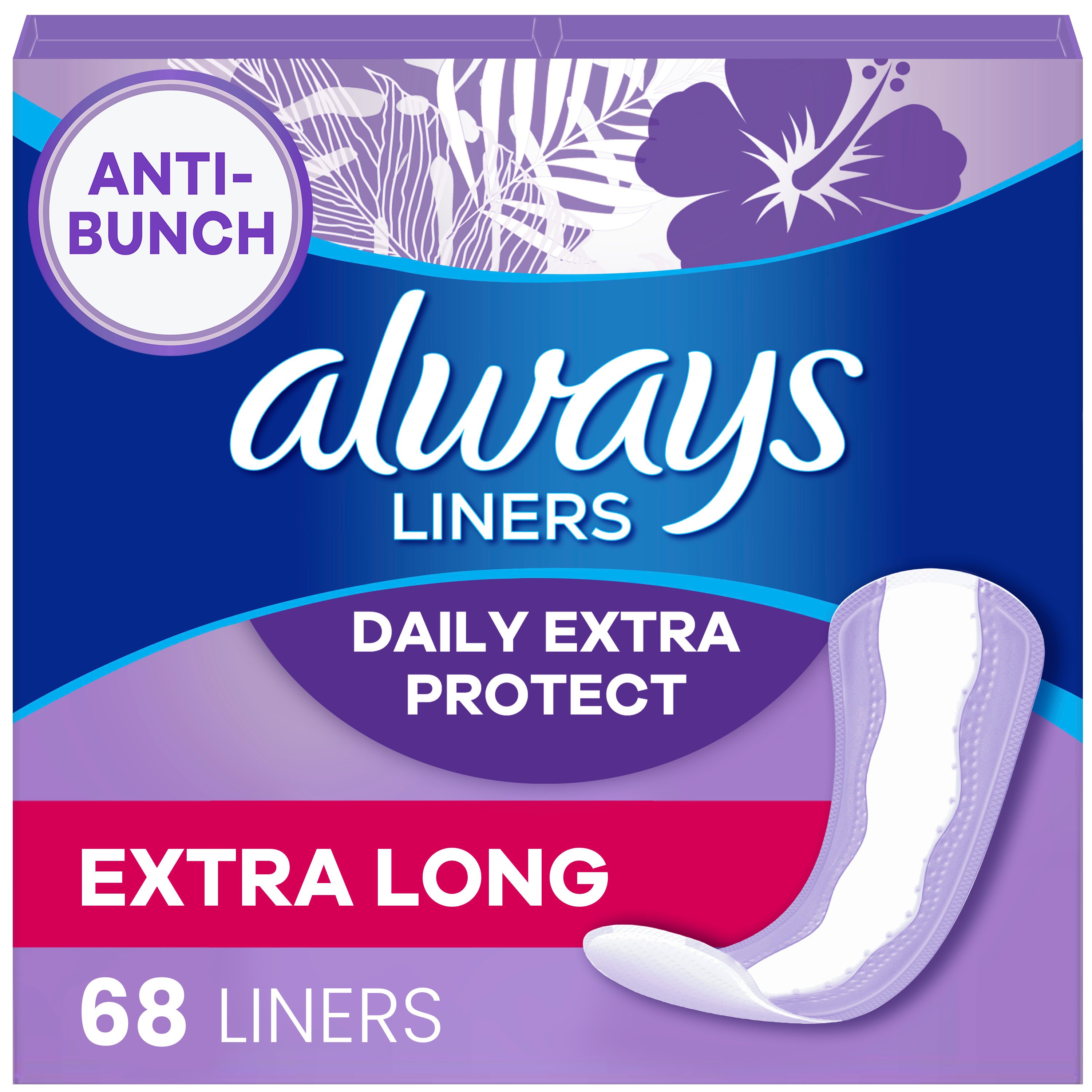 Always Xtra Protection Daily Liners Extra Long Shop Pads & Liners at