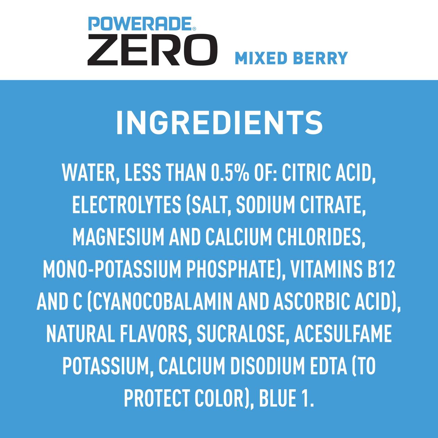Powerade Zero Mixed Berry Sports Drink; image 5 of 7
