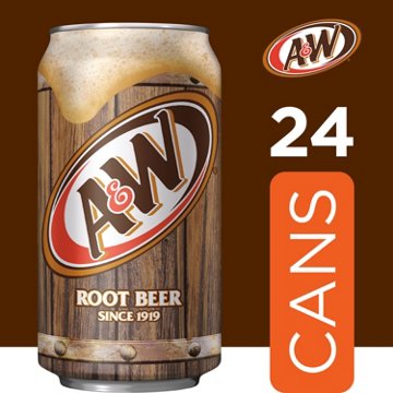 A&W Root Beer Caffeine Free Soda 24 pk Cans