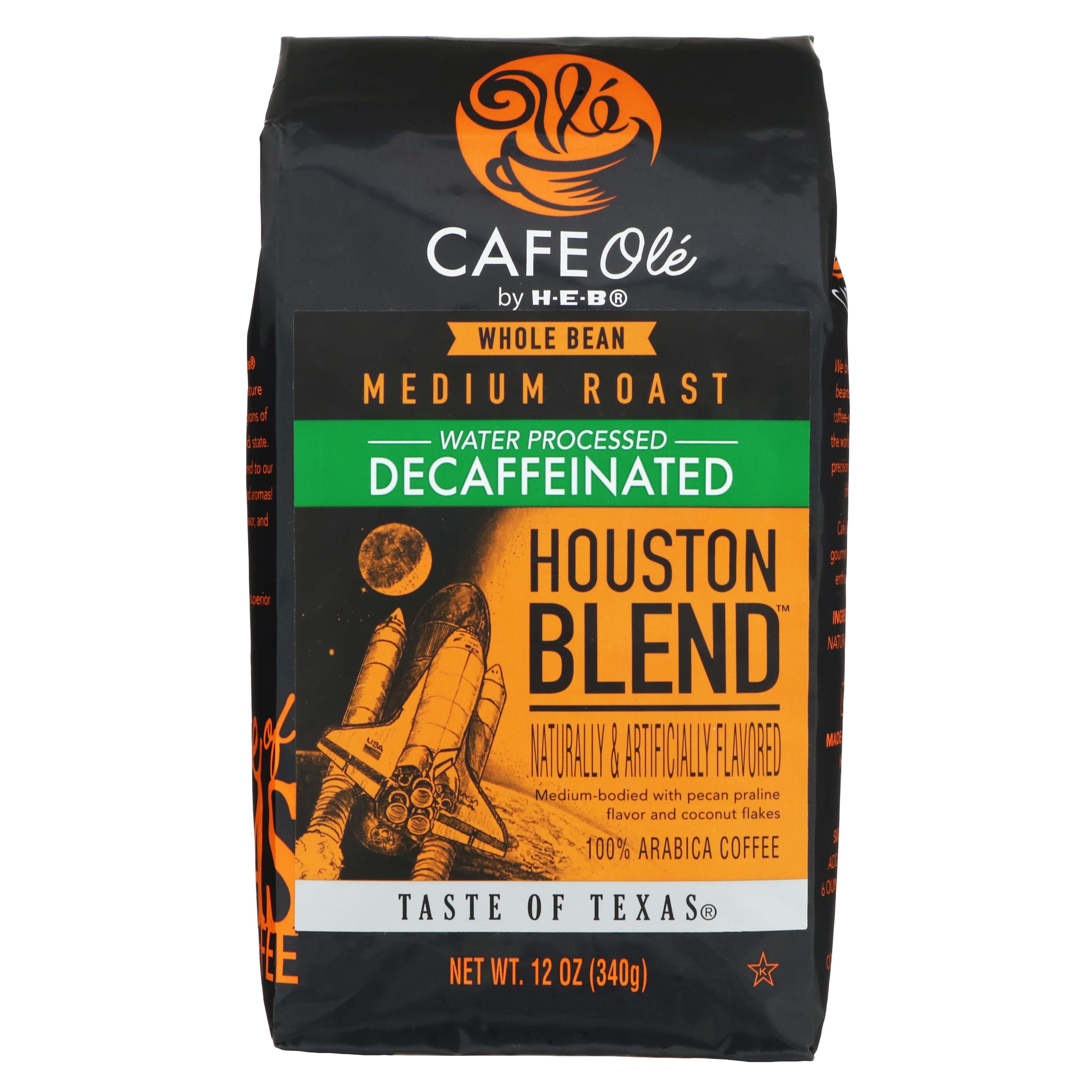 H-E-B Cafe Ole Houston Blend Decaf Medium Roast Whole Bean Coffee ...