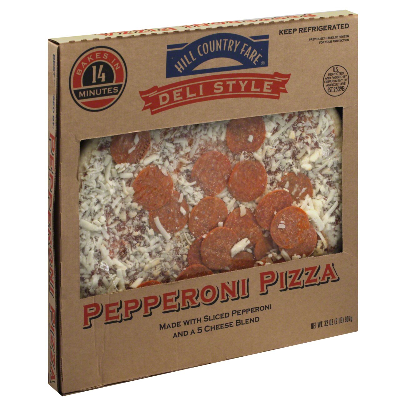 Hill Country Fare Deli Style 14 Inch Pepperoni Pizza - Shop Pizza at H-E-B