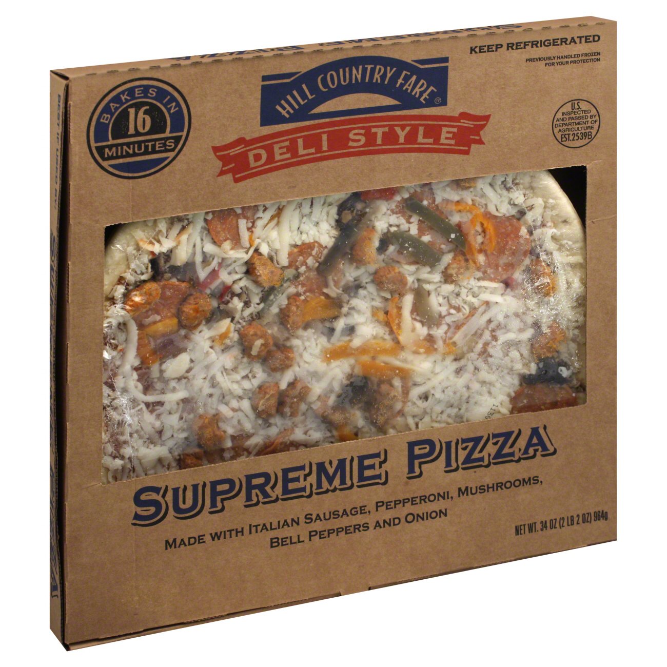 Hill Country Fare Deli Style 14 Inch Supreme Pizza - Shop Pizza at H-E-B