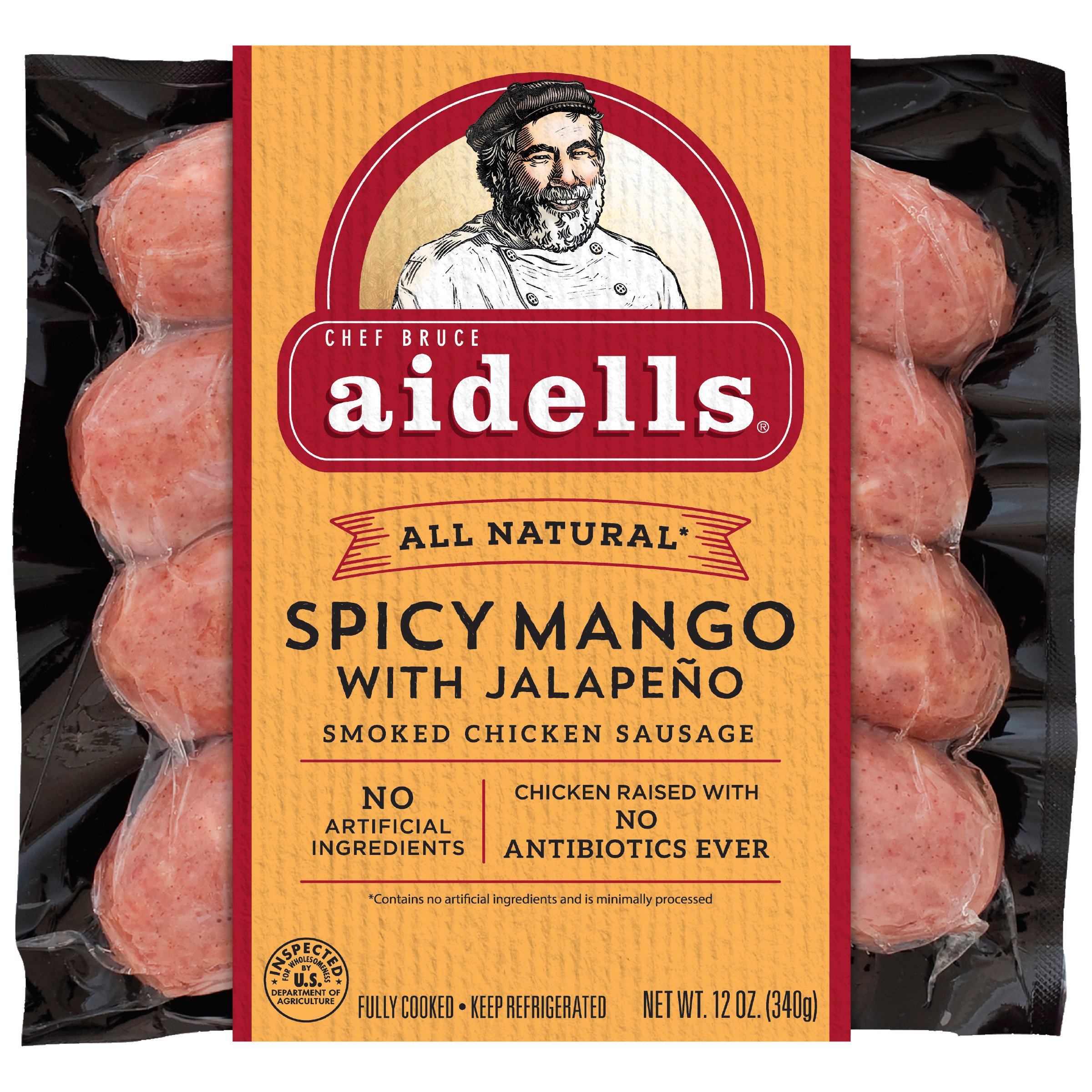 Aidells Spicy Mango With Jalapeno Smoked Chicken And Turkey Sausage Shop Sausage At H E B