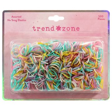 Trend Zone Pastel No Snag Polyband Hair Elastics, 500 ct