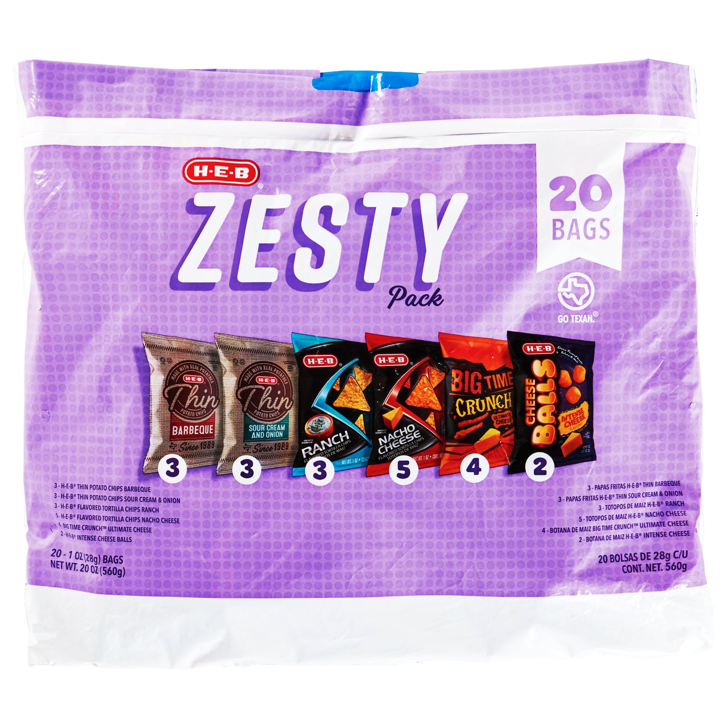 HEB Zesty Variety Pack 1 oz Bag Chips Shop Chips at HEB