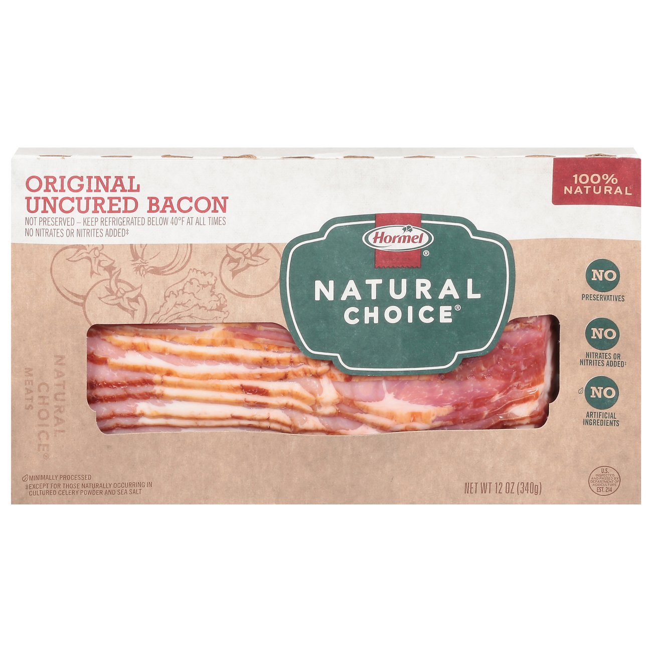 gene comprender sin Hormel Natural Choice Original Uncured Bacon - Shop Bacon at H-E-B