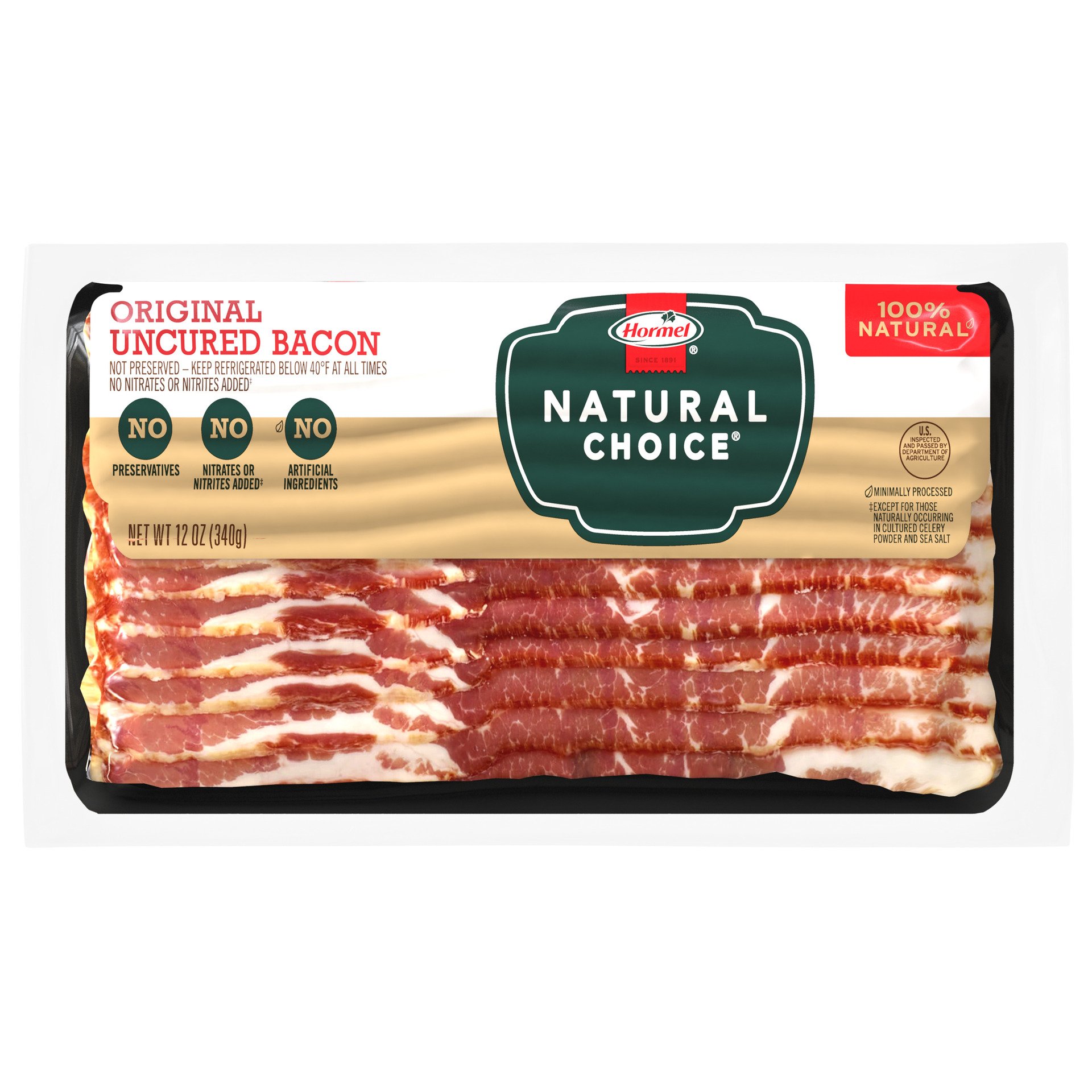 gene comprender sin Hormel Natural Choice Original Uncured Bacon - Shop Bacon at H-E-B