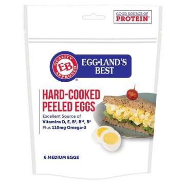 Eggland's Best Grade AA Hard-Cooked Peeled Medium Eggs, 6 ct