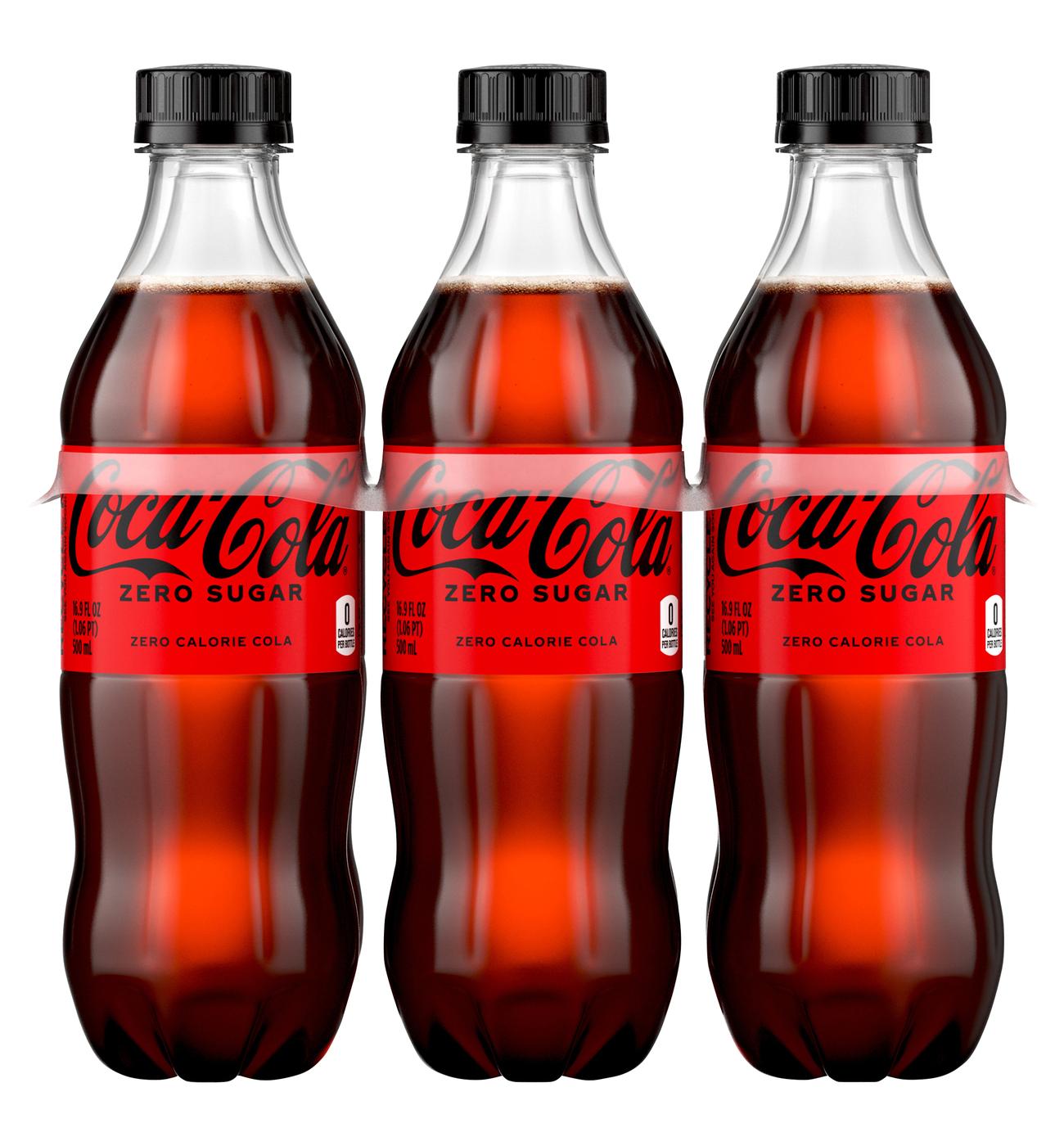 Coca-Cola Zero Sugar Coke 16.9 oz Bottles; image 1 of 3