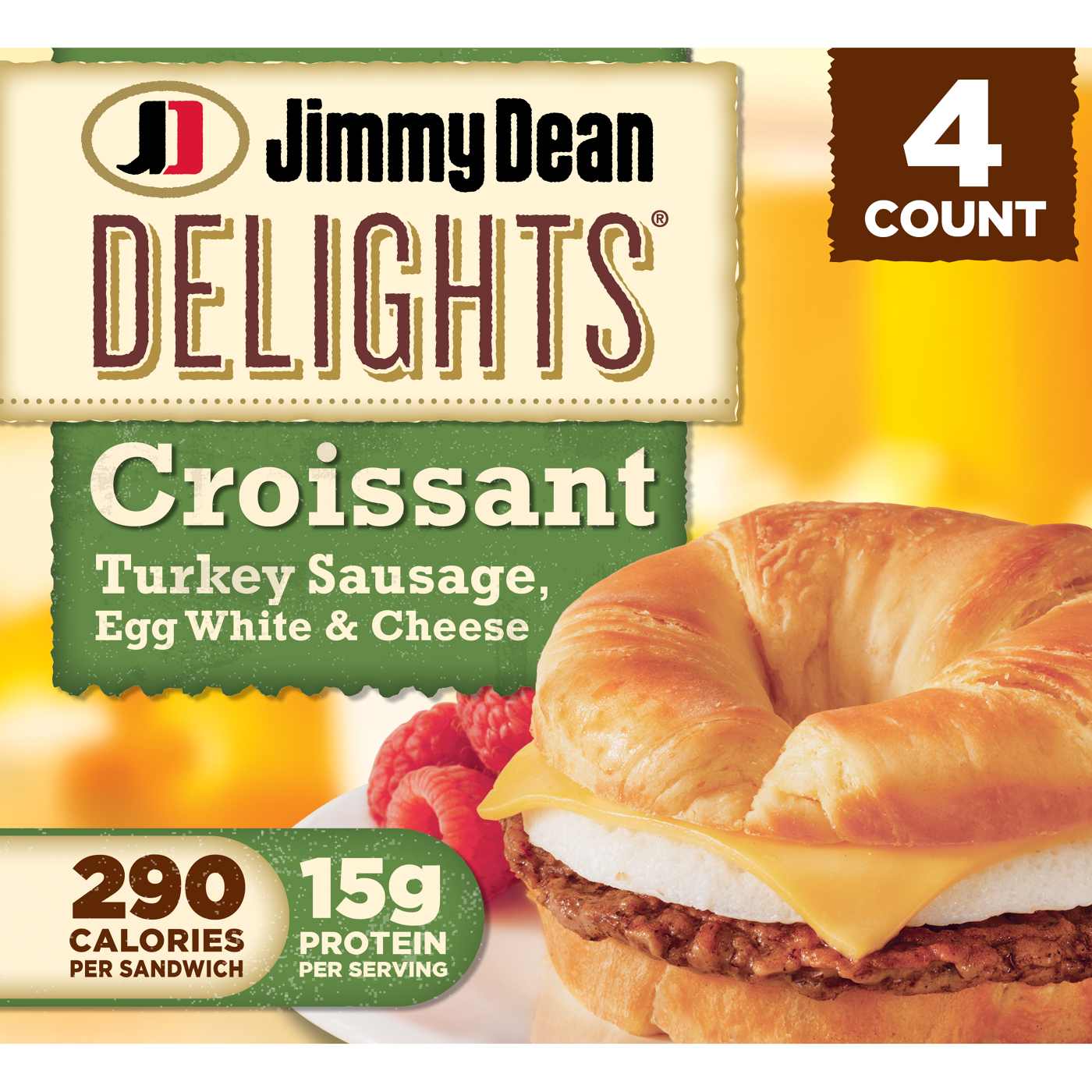 Jimmy Dean Delights Turkey Sausage, Egg White & Cheese Croissant Sandwiches; image 1 of 3