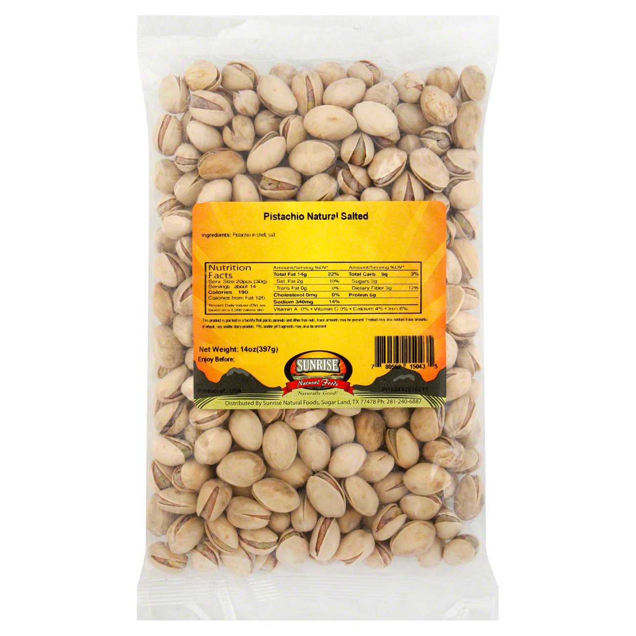 Sunrise Natural Foods Salted Pistachios Shop Nuts & Seeds at HEB