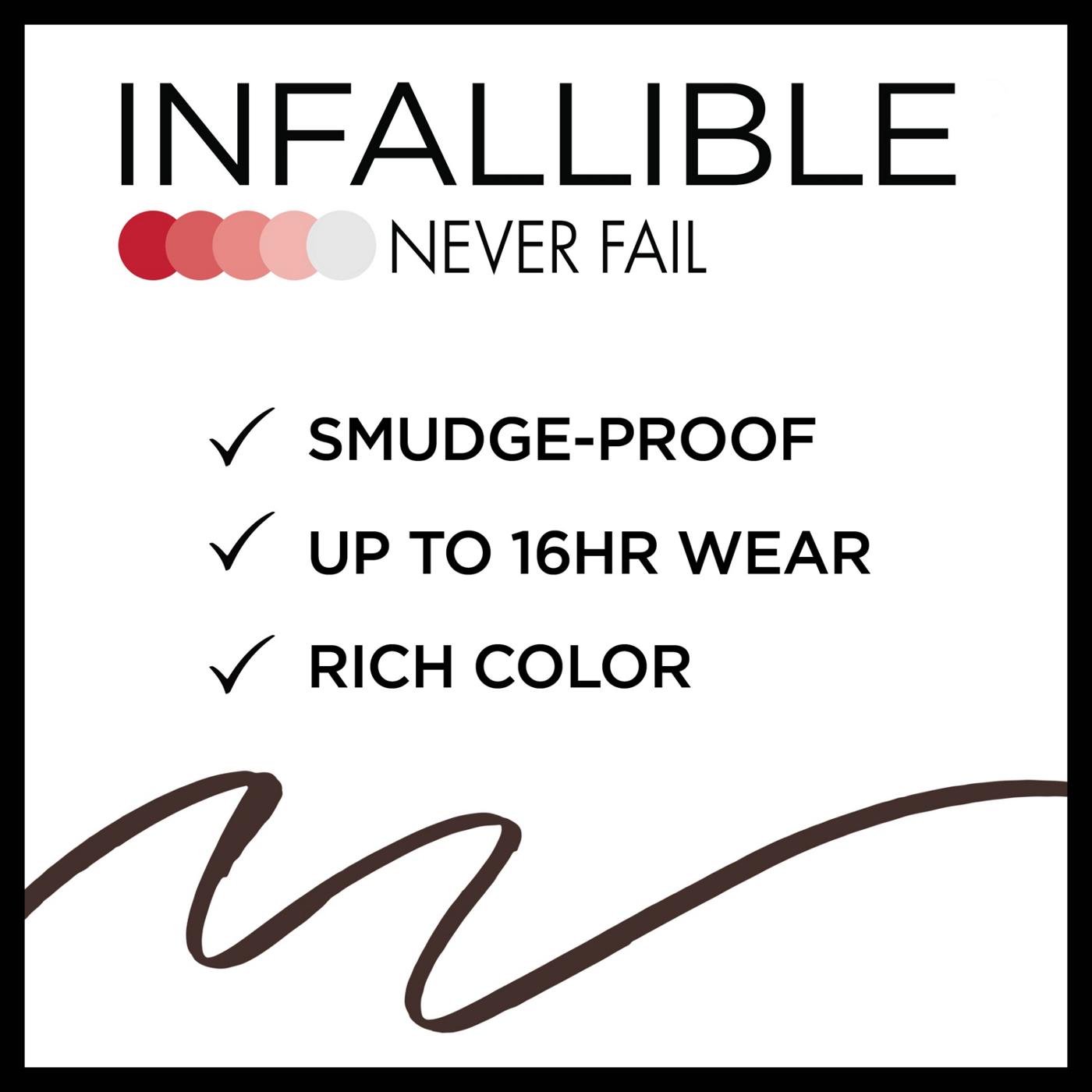 L'Oréal Paris Infallible Never Fail Pencil Eyeliner with Built in Sharpener Black Brown; image 6 of 7