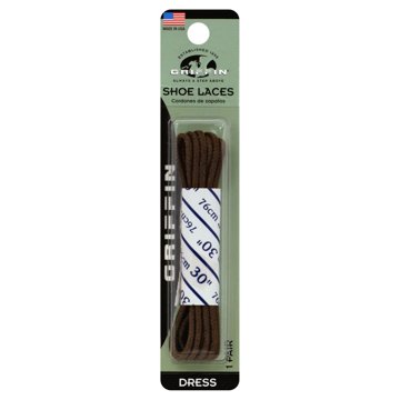 Griffin Dress Shoe Laces - Brown, 30"