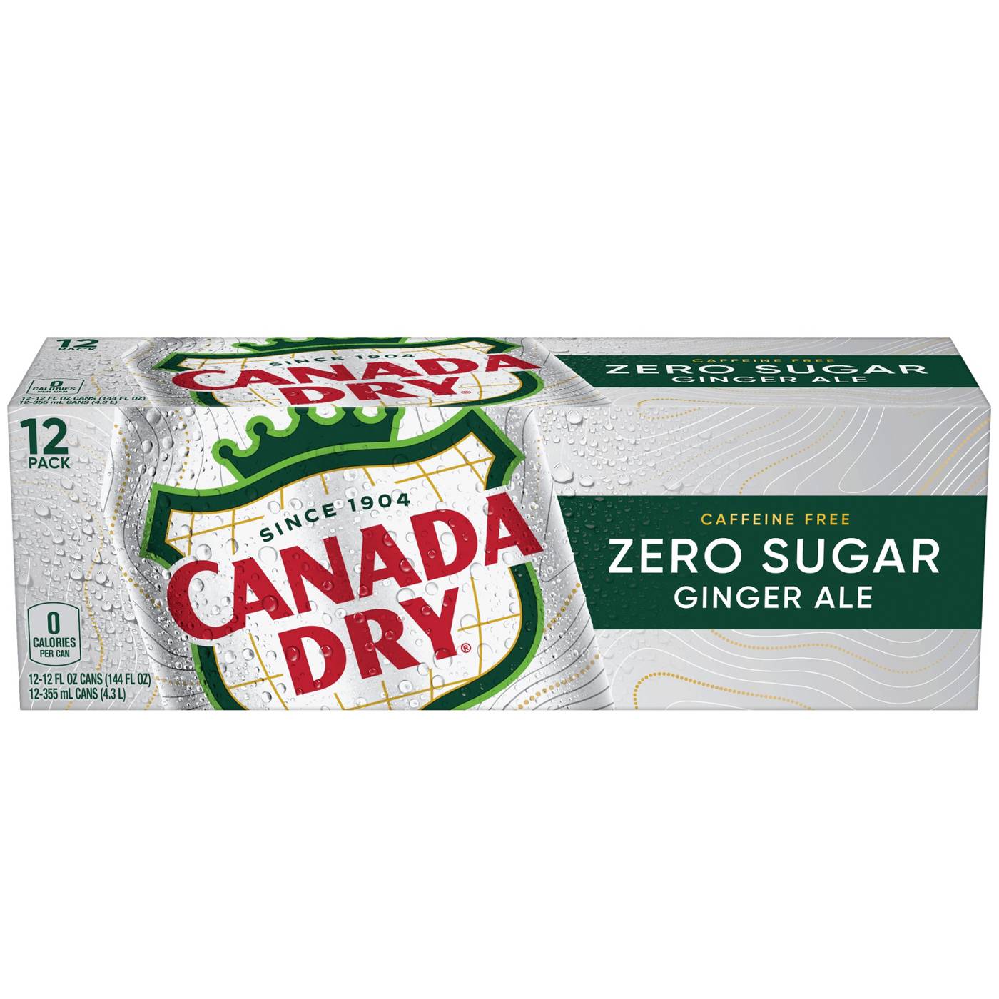Canada Dry Zero Sugar Ginger Ale Soda 12 pk Cans; image 2 of 5