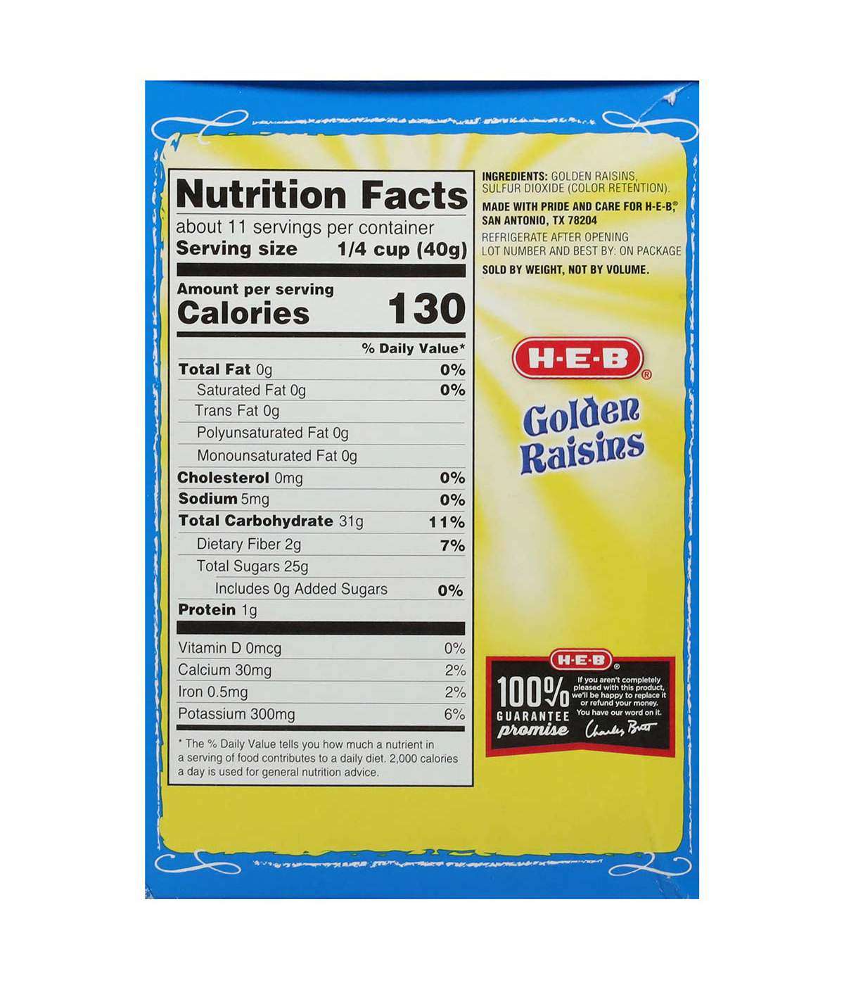 H-E-B Golden Raisins; image 2 of 2