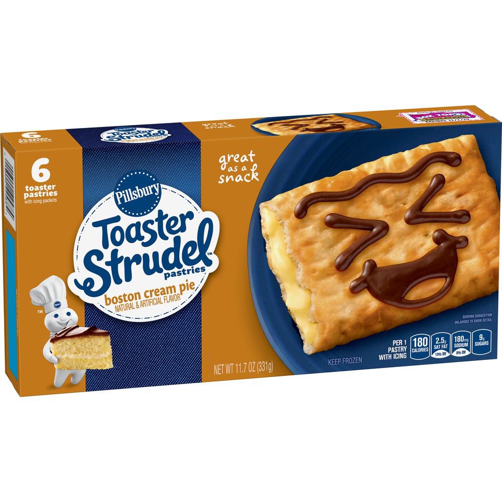 Pillsbury Boston Cream Pie Toaster Strudel Pastries Shop Desserts