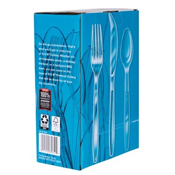 H-E-B Plastic Knives, Forks & Spoons Combo Pack - Clear, 96 ct