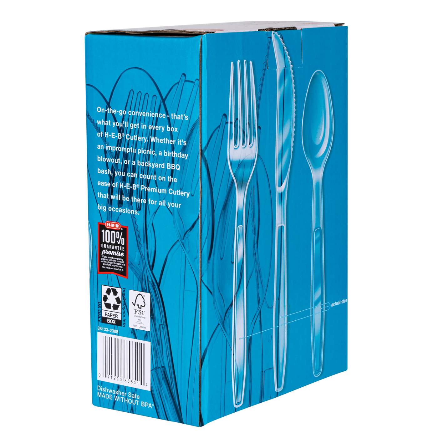 H-E-B Plastic Knives, Forks & Spoons Combo Pack - Clear; image 3 of 5