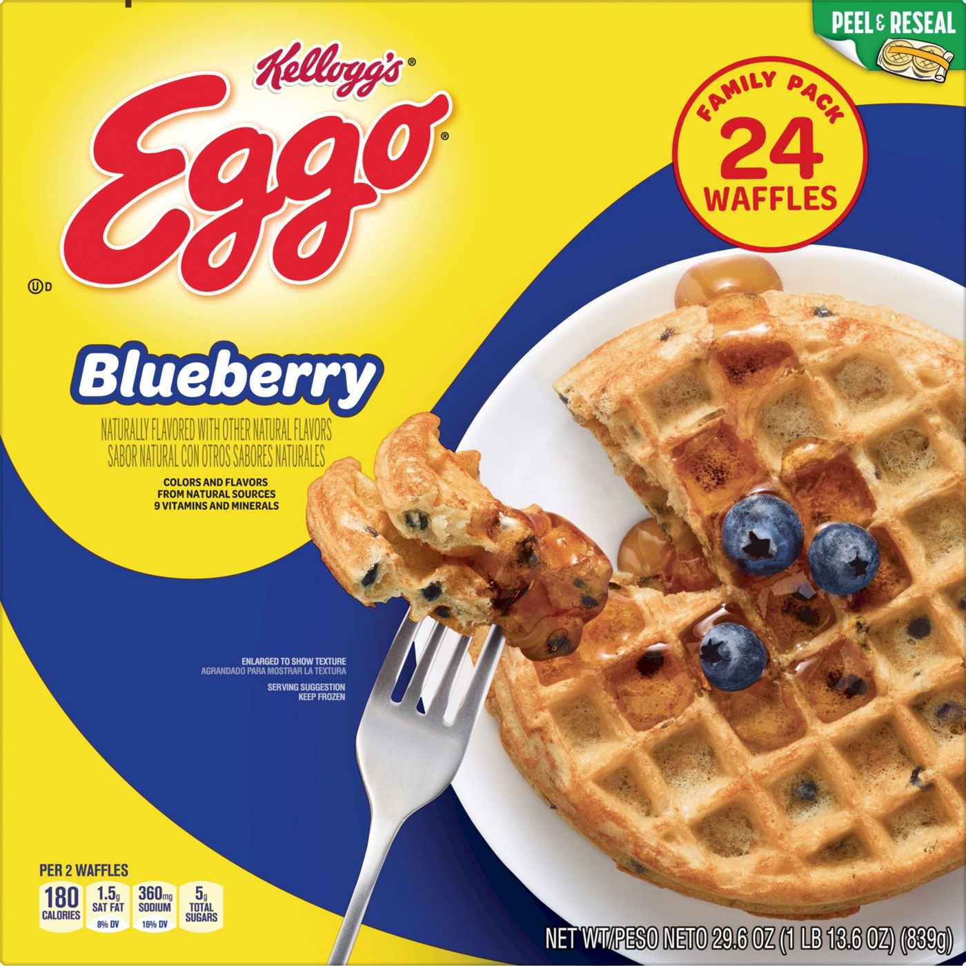Eggo Blueberry Frozen Waffles, 29.6 oz; image 1 of 4