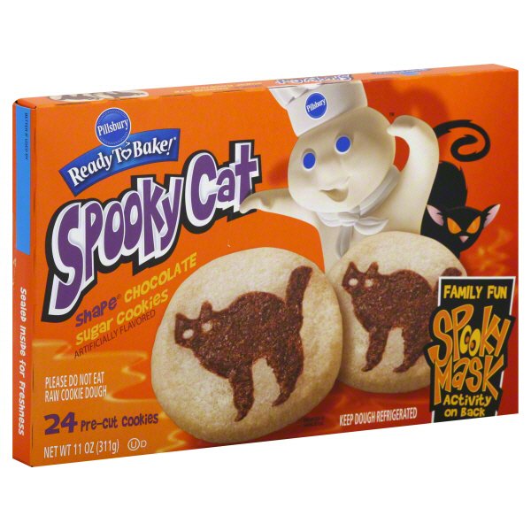 Pillsbury Ready To Bake Spooky Cat Shape Chocolate Sugar Cookies Shop Biscuit Cookie Dough At H E B