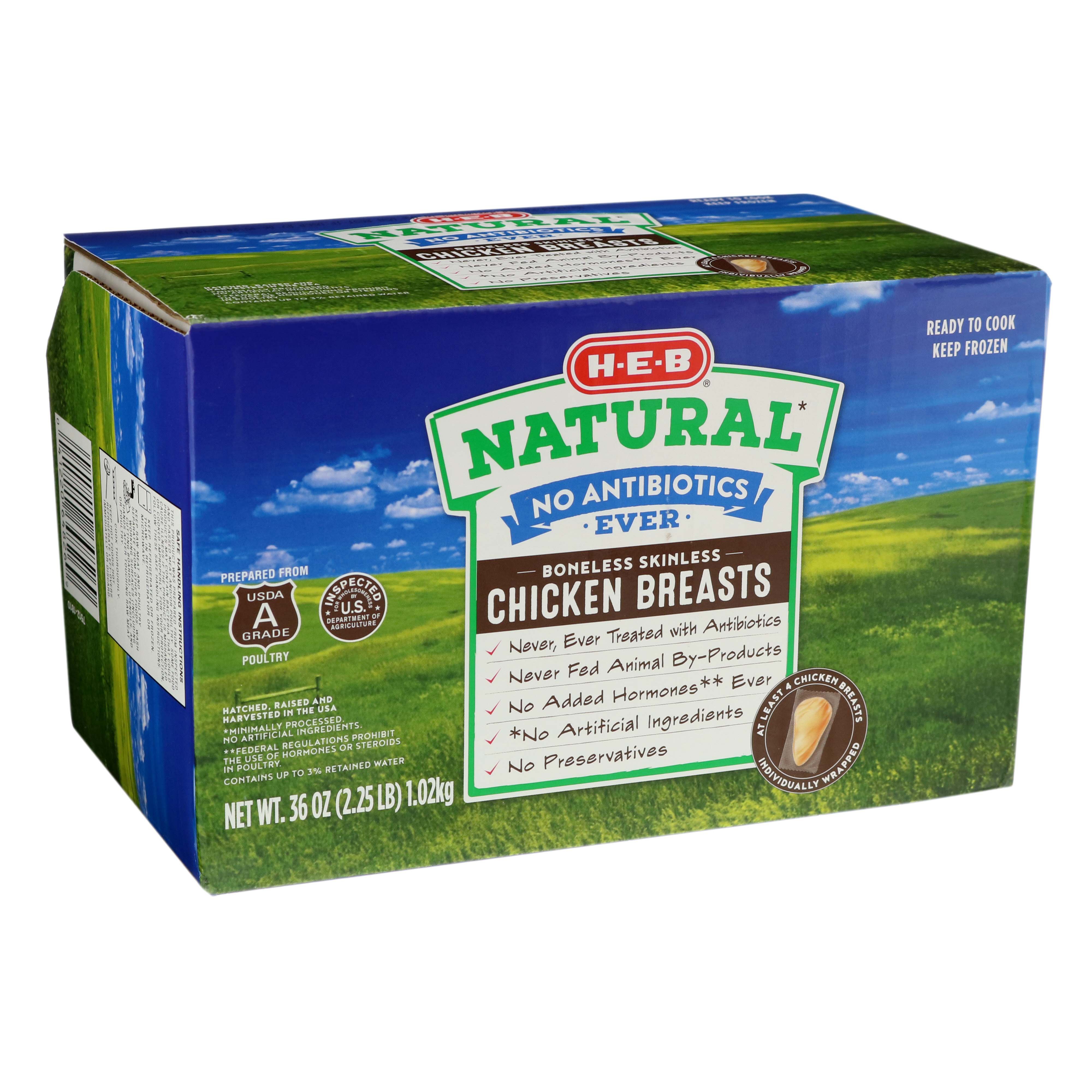 HEB Natural Boneless Skinless Chicken Breasts Shop Chicken at HEB