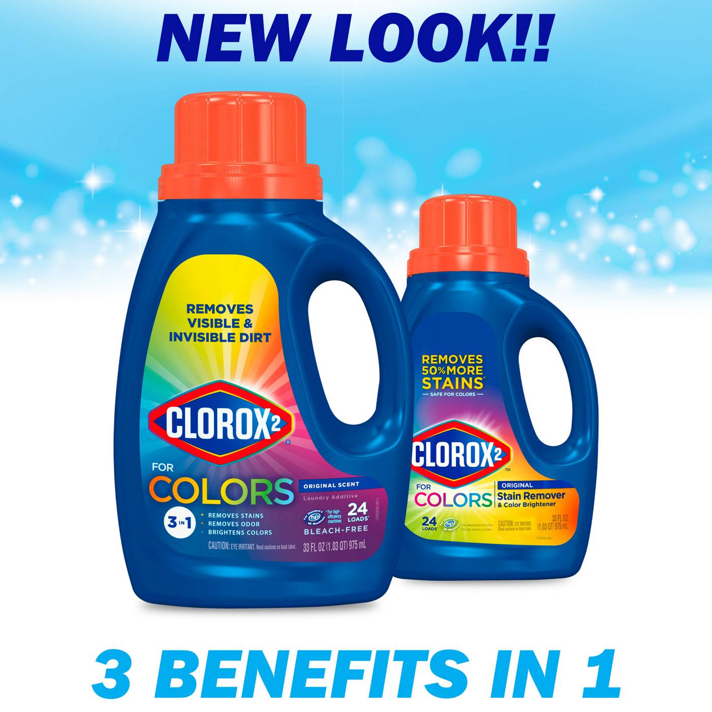 Clorox 2 2 for Colors 3-in-1 HE Laundry Additive, 24 Loads - Original; image 3 of 10