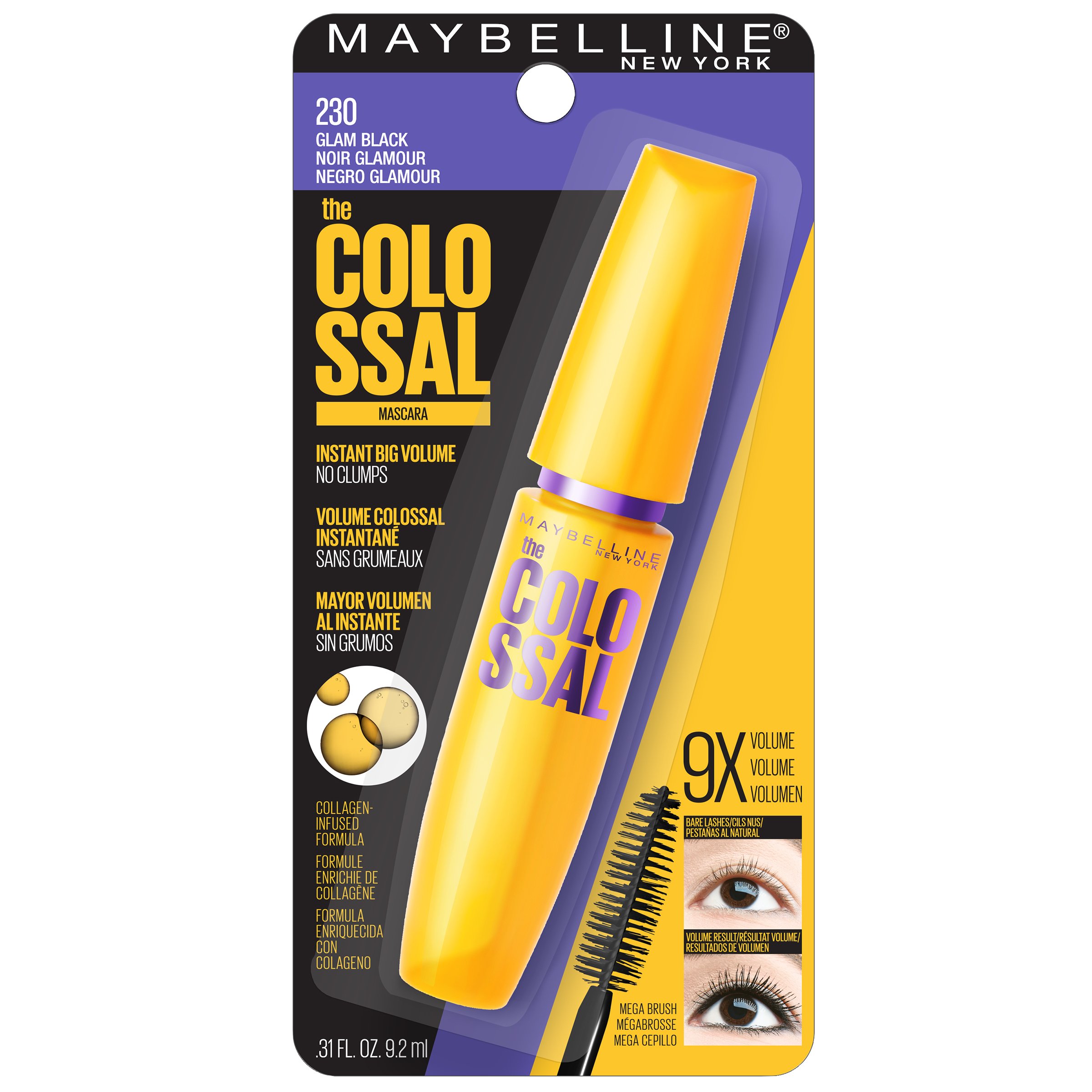 Maybelline Volum Express The Colossal Washable Mascara Glam Black