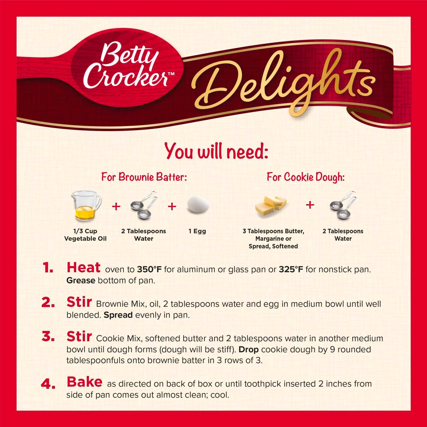 Betty Crocker Cookie Brownie Supreme Bars Mix; image 3 of 6