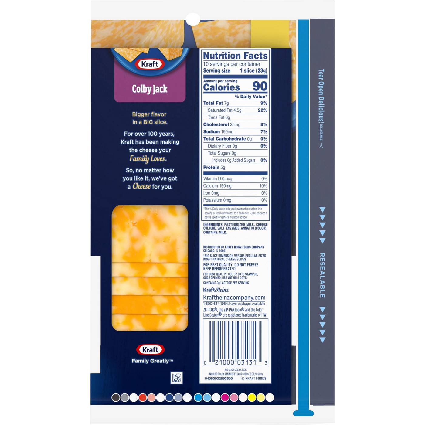 Kraft Big Slice Colby Jack Sliced Cheese; image 2 of 2