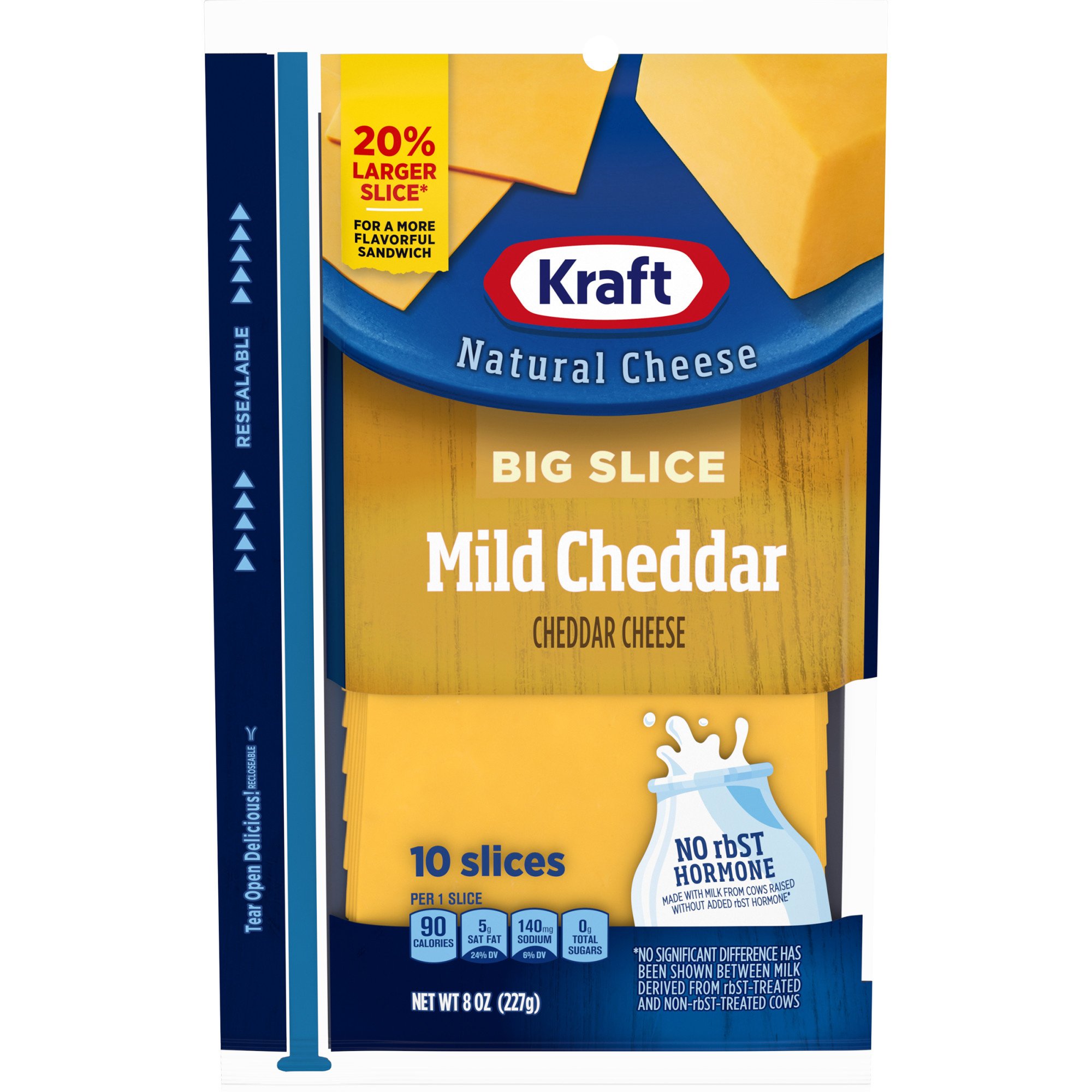 Kraft Mild Cheddar Cheese, Big Slices - Shop Cheese at H-E-B