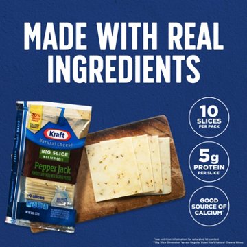 Kraft Natural Cheese Big Slice Pepper Jack Medium Cheese Slices