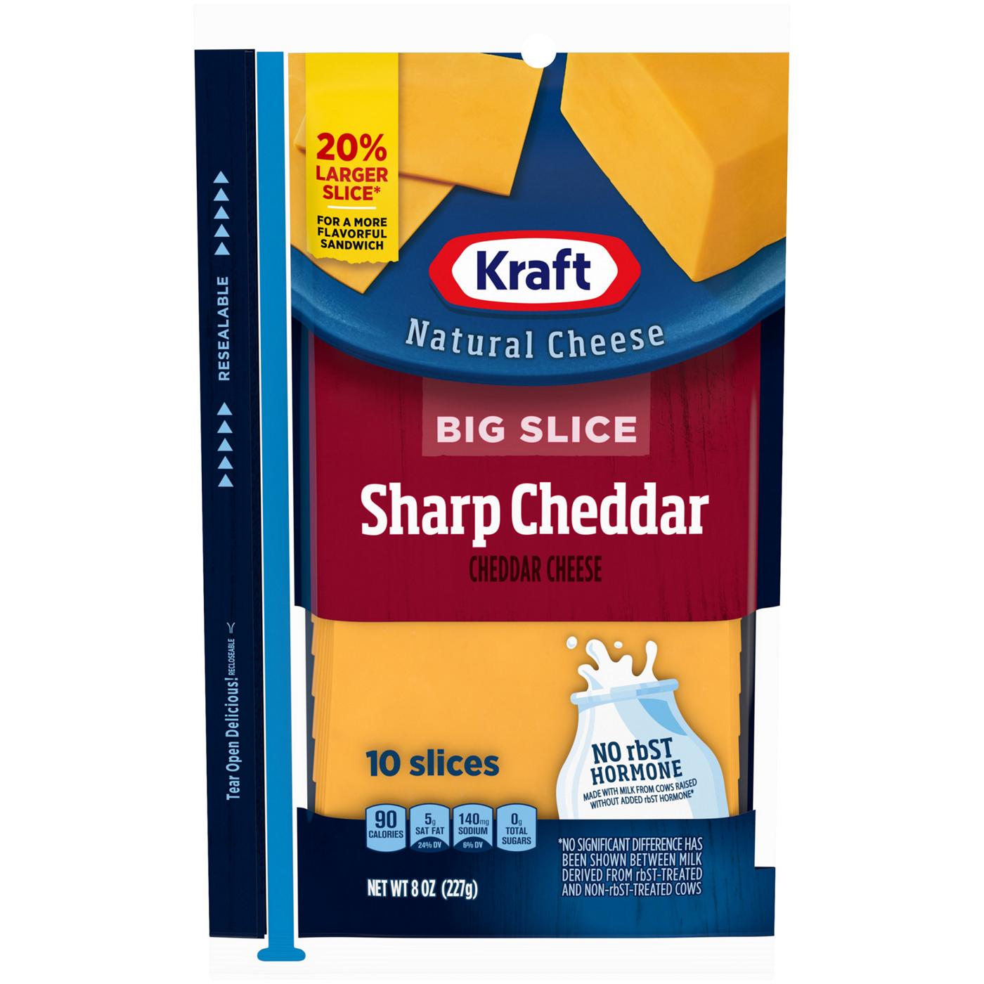 Kraft Sharp Cheddar Big Slice Cheese; image 1 of 2