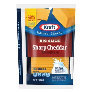 Kraft Natural Cheese Big Slice Sharp Cheddar Cheese Slices
