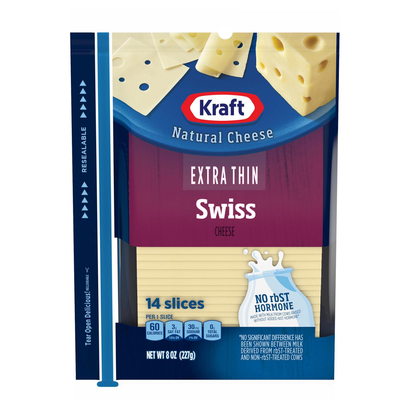 Kraft Swiss Extra Thin Sliced Cheese; image 1 of 2