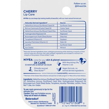 NIVEA Cherry Lip Care Carded Pack, 0.17 oz