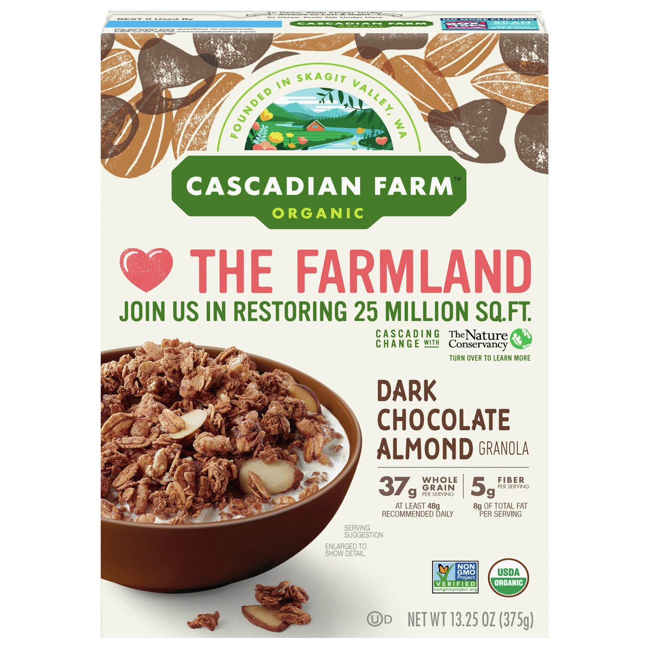 Cascadian Farm Organic Dark Chocolate Almond Granola - Shop Cereal At H-E-B