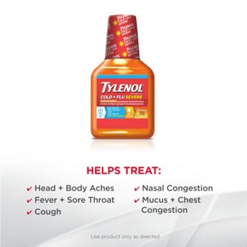 Tylenol Cold Flu Severe Daytime Liquid - Honey Lemon
