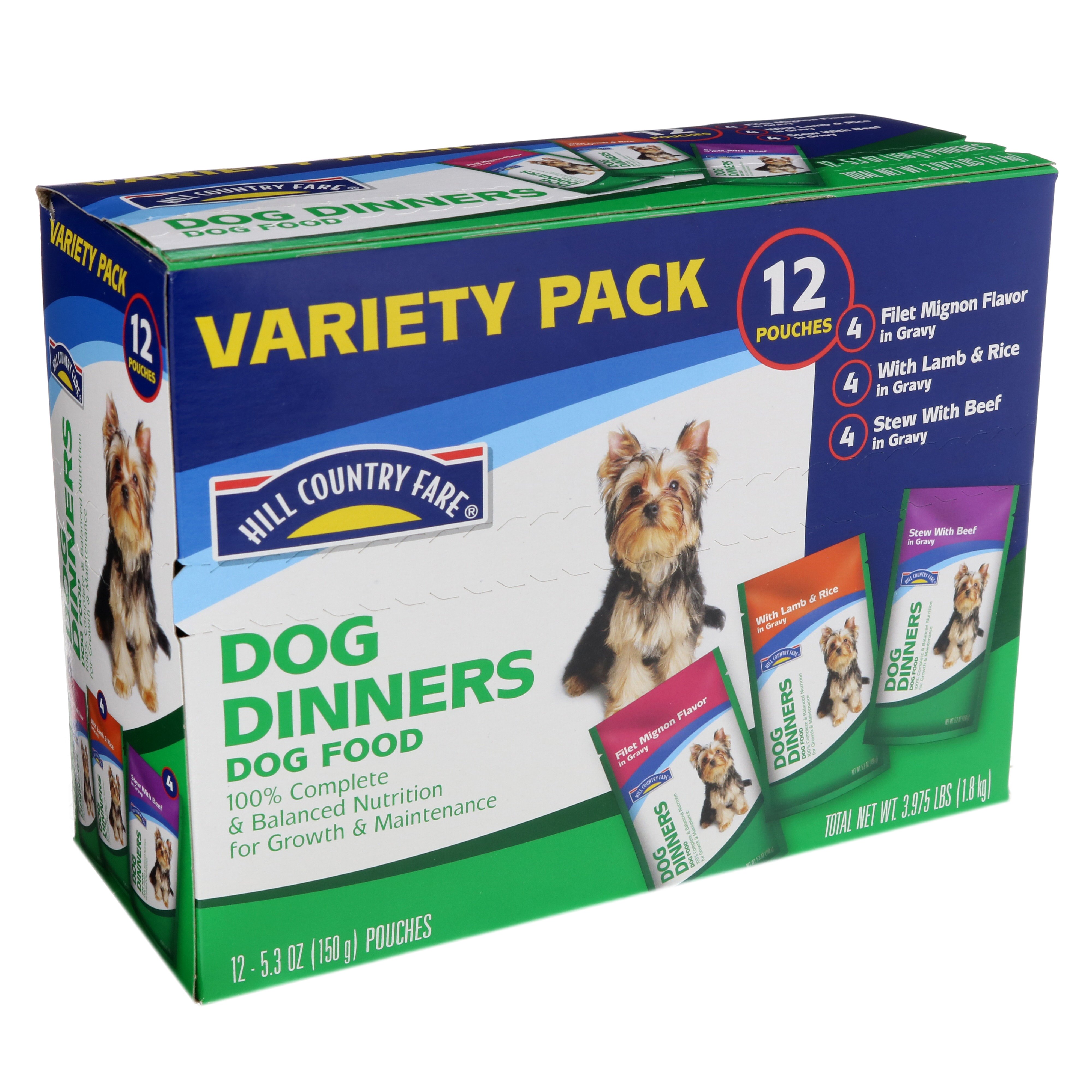 Hill Country Fare Dog Dinners 3 Flavor Wet Dog Food Variety Pack - Shop Dogs at H-E-B