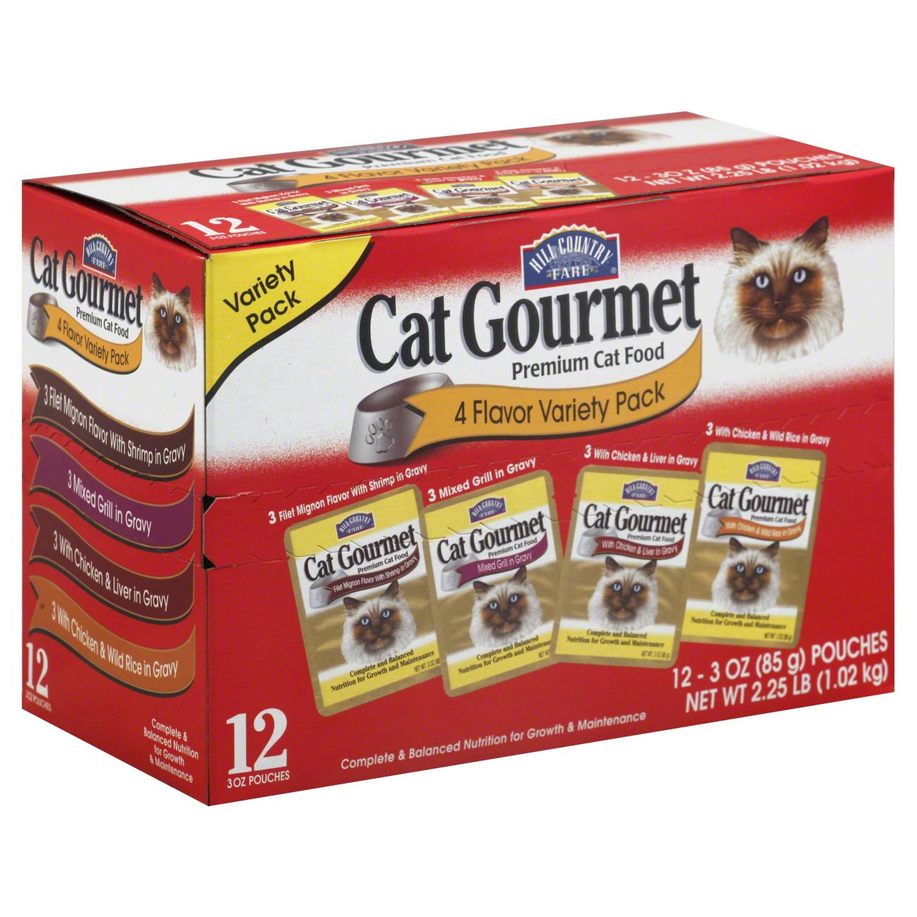 Hill Country Fare Cat Gourmet Premium Cat Food 4 Flavor Variety