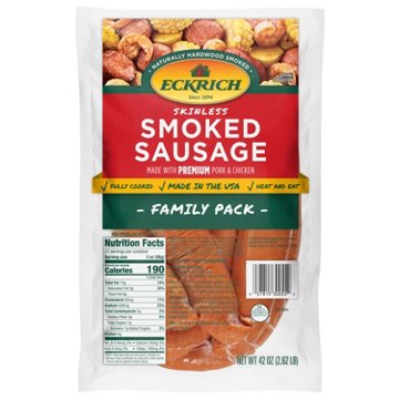 Eckrich Skinless Smoked Sausage - Family Pack, 42 oz