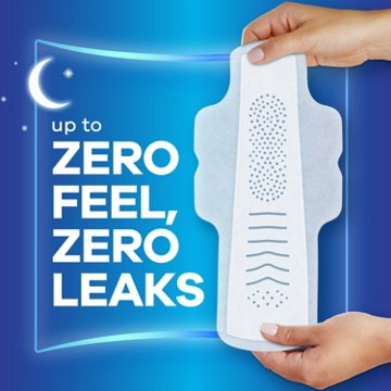 Always Infinity FlexFoam Pads Overnight Absorbency, with Wings Unscented Size 4, 26 ct