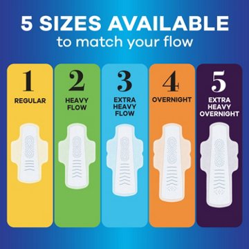 Always Infinity FlexFoam Pads Overnight Absorbency, with Wings Unscented Size 4, 26 ct