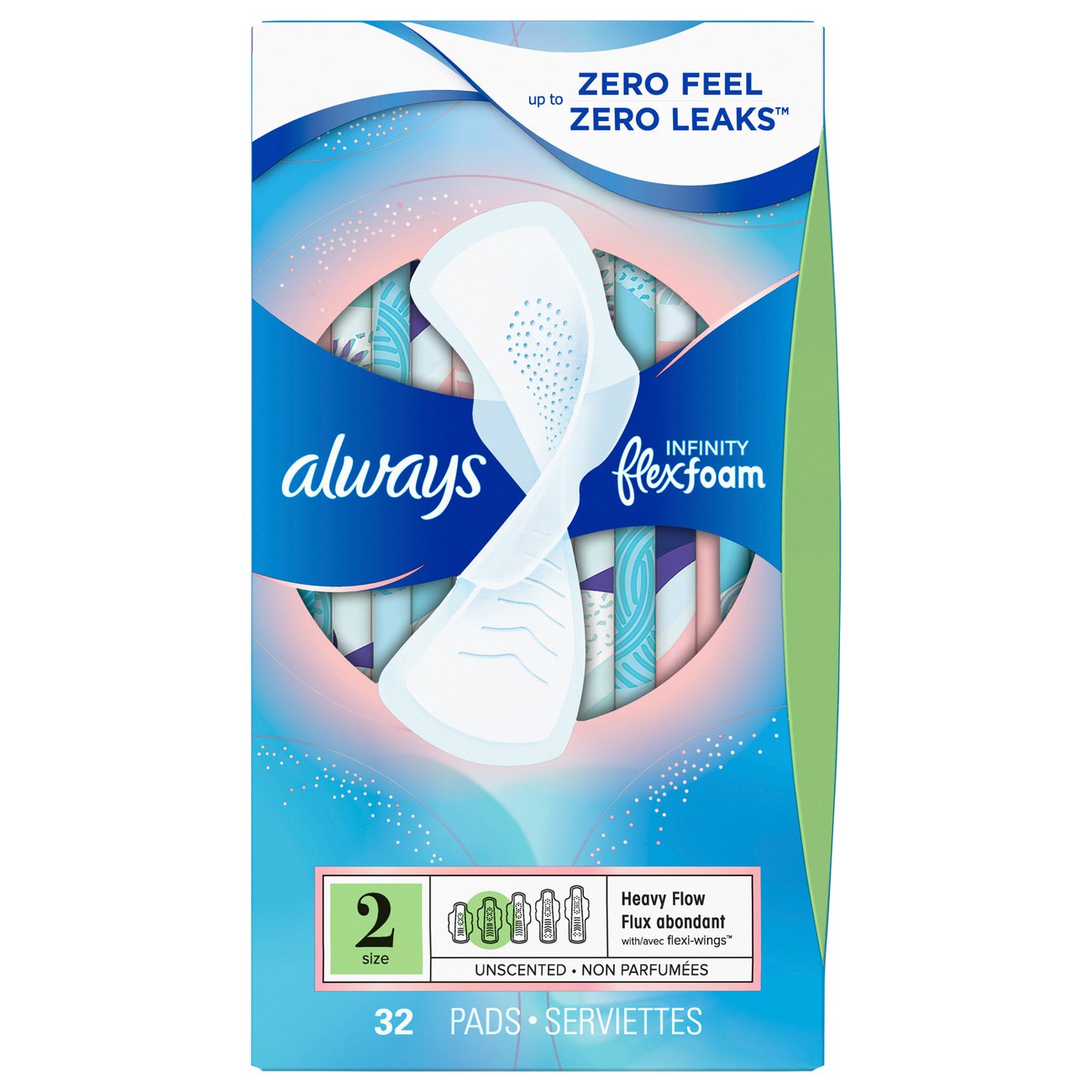 Always Infinity FlexFoam Pads for Women Size 2 Heavy - Shop Pads
